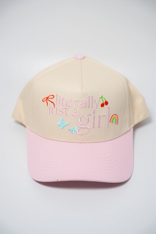 LITERALLY JUST A GIRL ICON CANVAS CAP