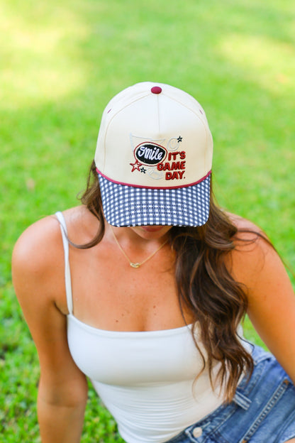SMILE, IT’S GAME DAY CANVAS CAP