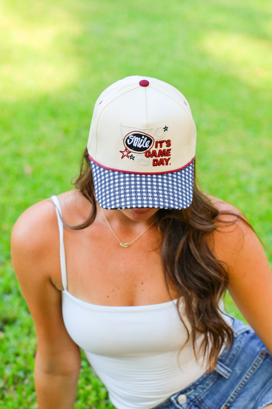 SMILE, IT’S GAME DAY CANVAS CAP