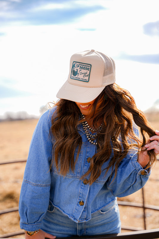 STOCK SHOW MOM SOCIAL CLUB TRUCKER HAT