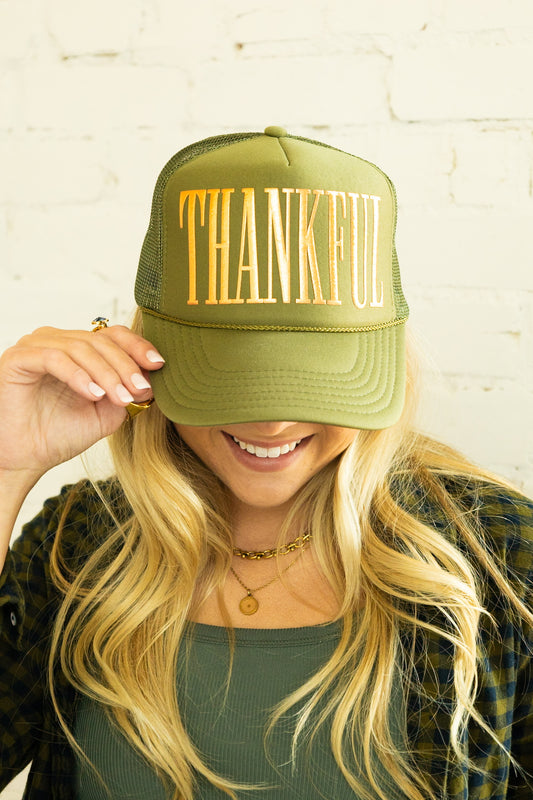 THANKFUL PUFF TRUCKER HAT