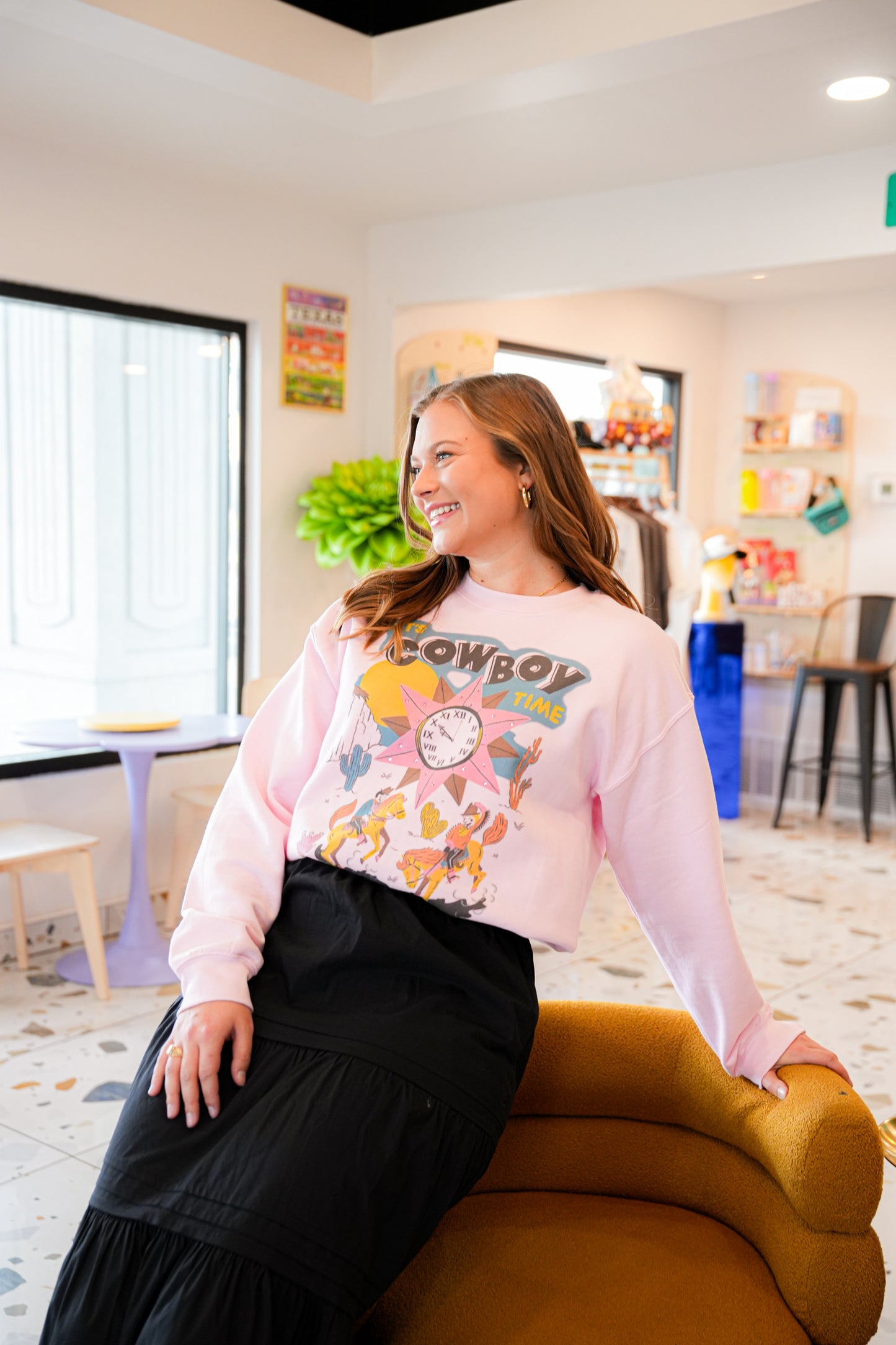 GINA IT'S COWBOY TIME TEE | CREWNECK