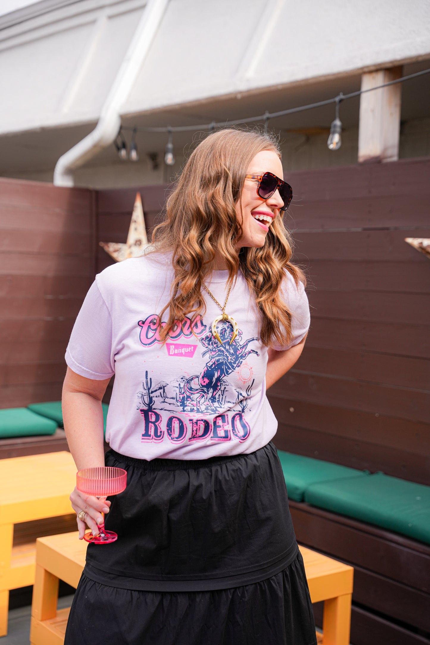 PINK COORS RODEO TEE