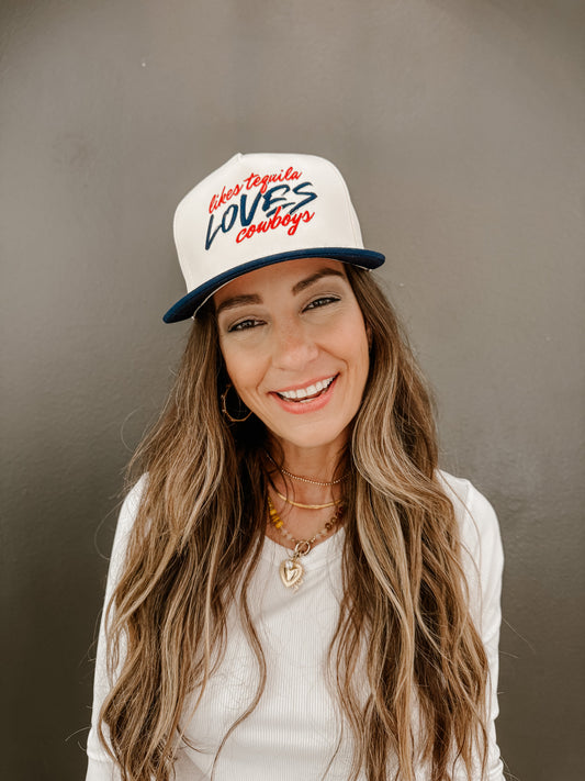 LIKES TEQUILA LOVES COWBOYS CANVAS CAP