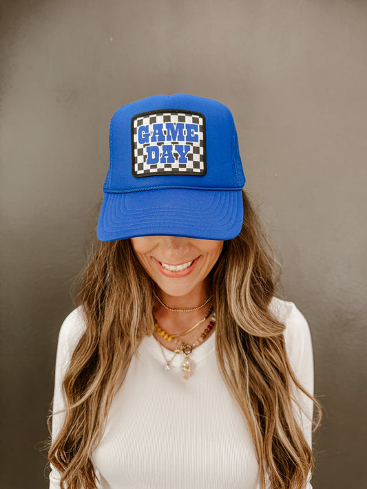 CHECKERED GAME DAY TRUCKER HAT