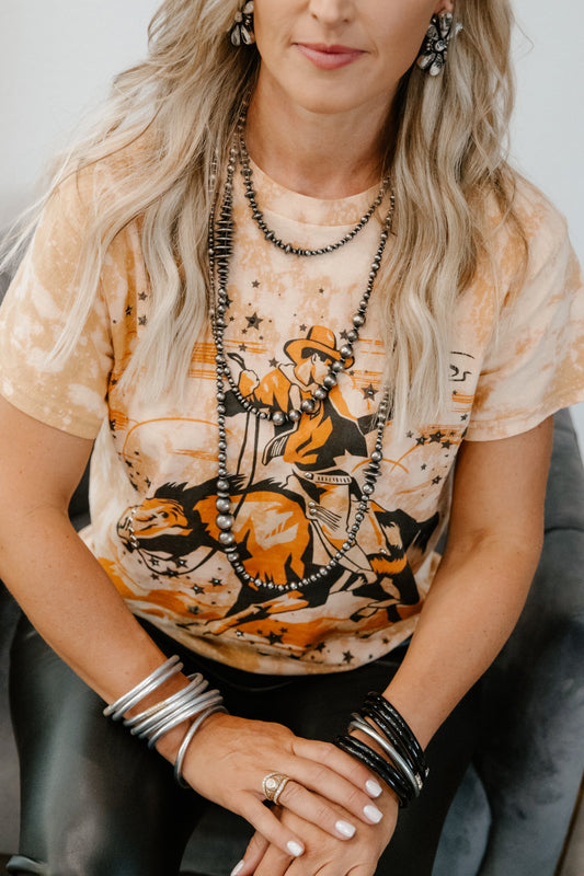 GINA PINK LABEL STAR COWBOY TEE