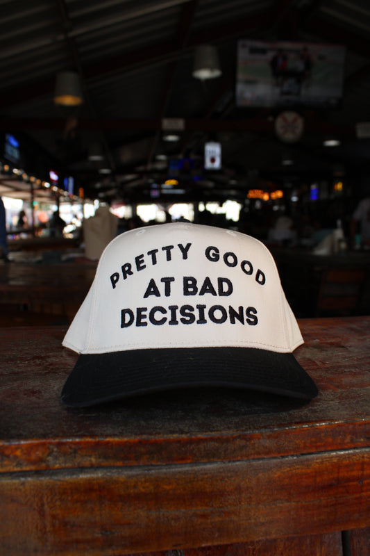 PRETTY GOOD AT BAD DECISIONS CANVAS CAP