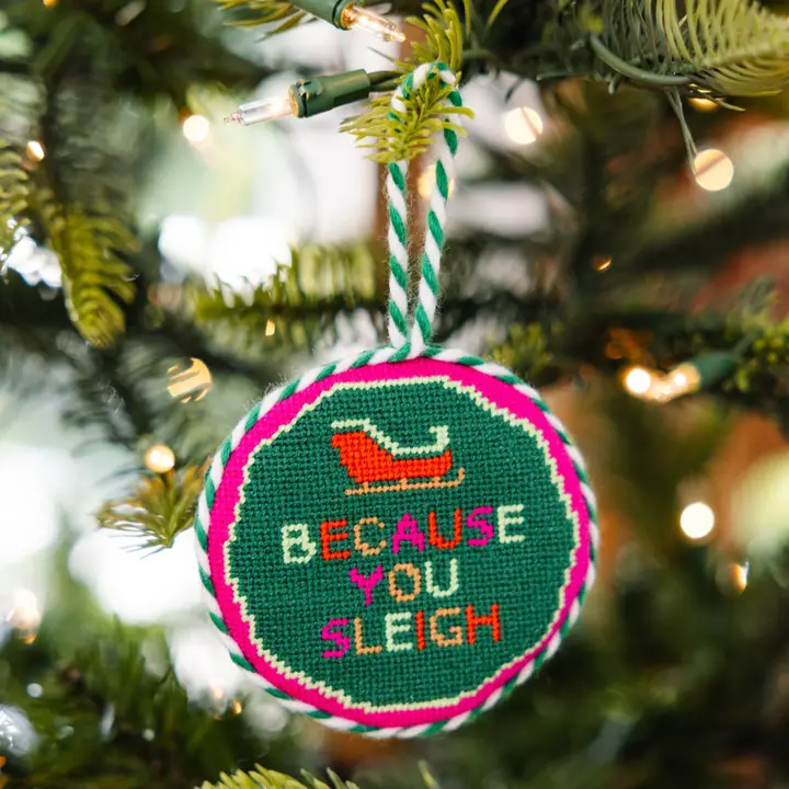 NUTCRACKER - SLEIGH NEEDLEPOINT ORNAMENT