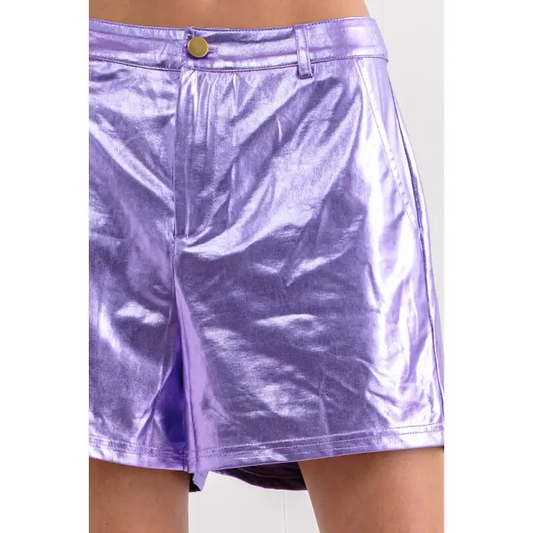 NUTCRACKER - PU METALLIC SHORTS
