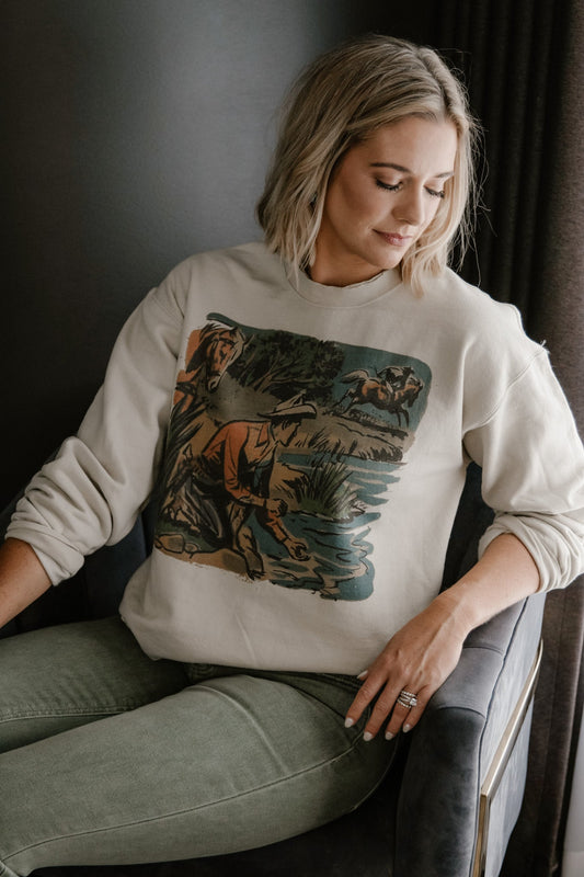 GINA RIVERSIDE COWBOY CREWNECK